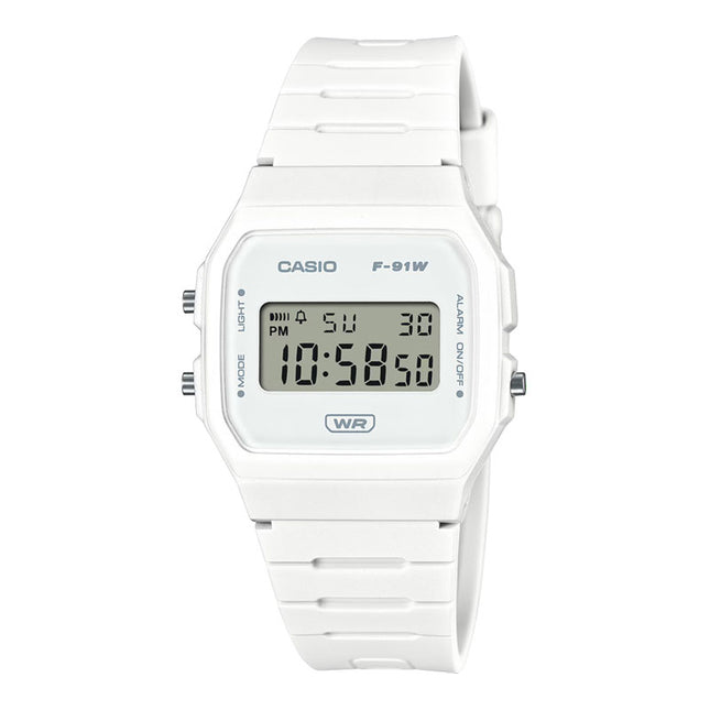 Casio General F-91WB-7ADF Digital Dial White Resin Band