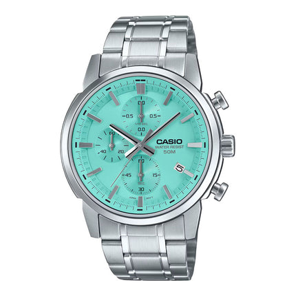 Casio General MTP-E510D-2AVDF Chronograph Men Baby Blue Dial Stainless Steel Band