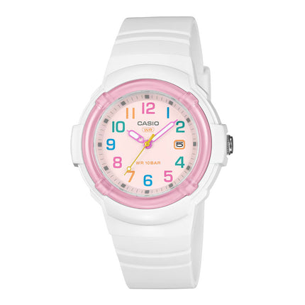Casio General LX-800H-7A1VDF Ladies Pink Dial White Resin Band