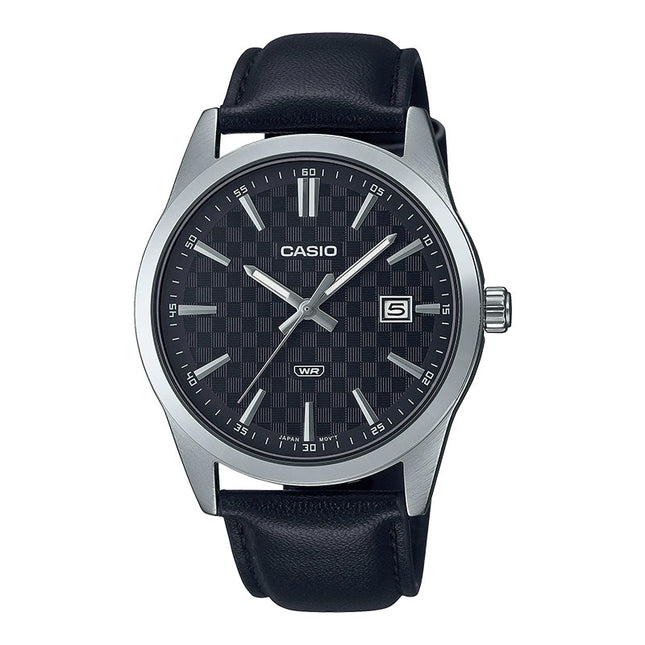 Casio General MTP-VD03L-1AUDF Men Black Dial Black Leather Band