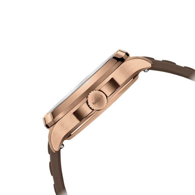 MIDO Multifort TV Big Date M049.526.37.291.00 Brown Gradient Dial Brown Rubber Strap