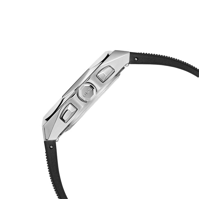 MIDO Multifort 8 M055.517.17.051.00 Chronograph Quartz Black Dial Black Rubber Strap