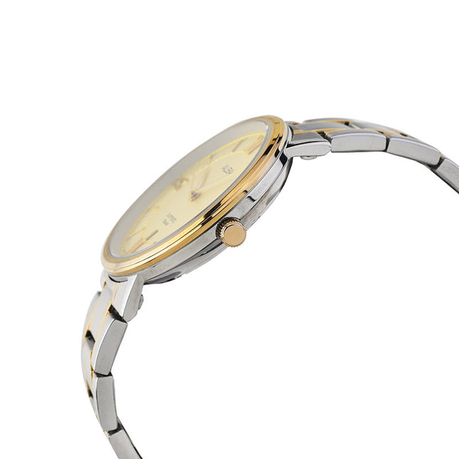 Alba Prestige AS9L24X1 Men Champagne Pattern Dial Dual Tone Stainless Steel Strap