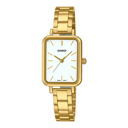 Casio General LTP-V009G-7EUDF Ladies White Dial Gold Stainless Steel Band