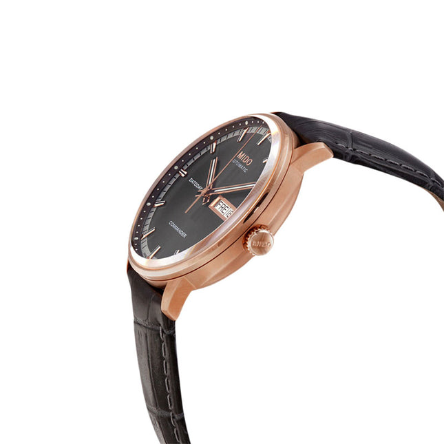 Mido Commander M016.430.36.061.80 Datoday Automatic Black Dial Black Leather Strap