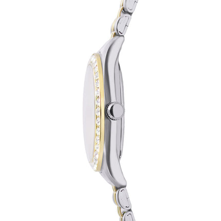 Alba Fashion AH7FD8X1 Ladies Analog Silver Dial Dual Tone Stainless Steel Strap