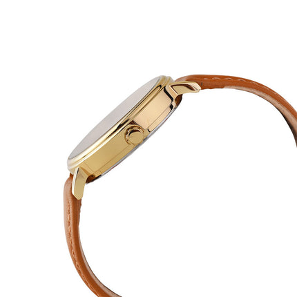 Alba Fashion AG8N90X1 Ladies Silver White Dial Brown Leather Strap