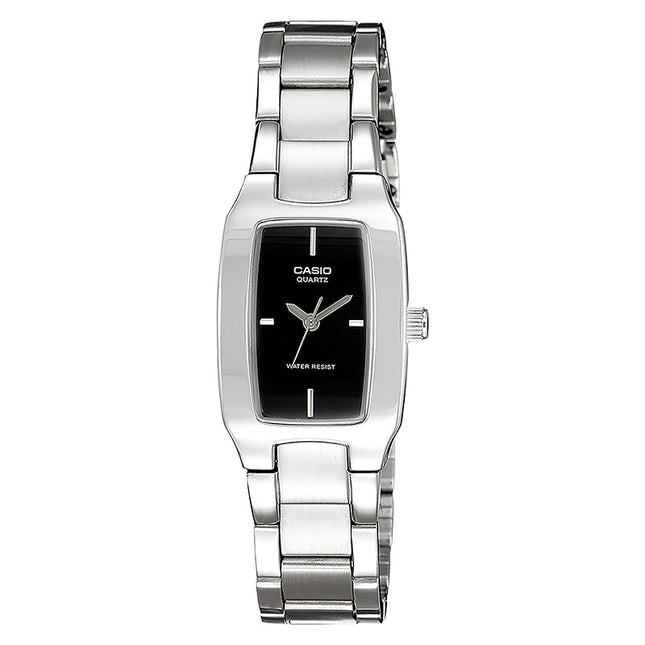 Casio General LTP-1165A-1CDF Ladies Black Dial Stainless Steel Band