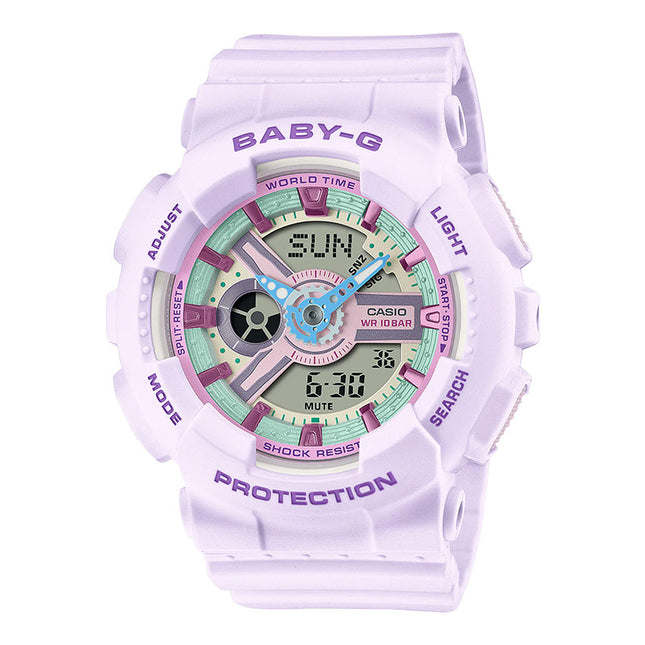 Casio Baby-G BA-110XPM-6ADR Digital Analog Dial Light Purple Resin Band