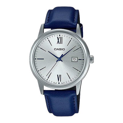 Casio General MTP-V002L-2B3UDF Silver Dial Blue Leather Band