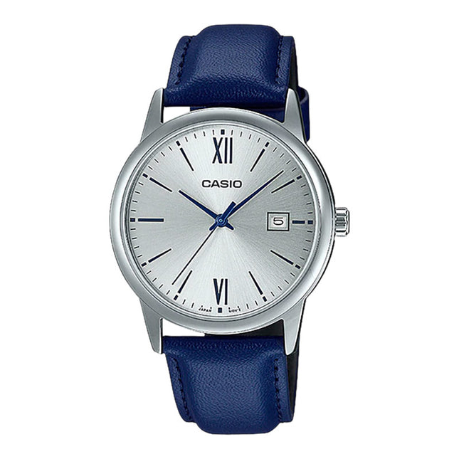 Casio General MTP-V002L-2B3UDF Silver Dial Blue Leather Band