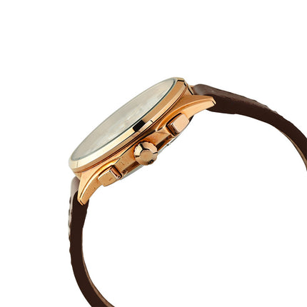 Alba Active AT3G86X1 Chronograph Men Silver Dial Brown Leather Strap