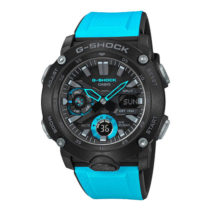 Casio G-Shock GA-2000-1A2DR Angyil Carbon Core Guard Black Dial Blue Resin Band