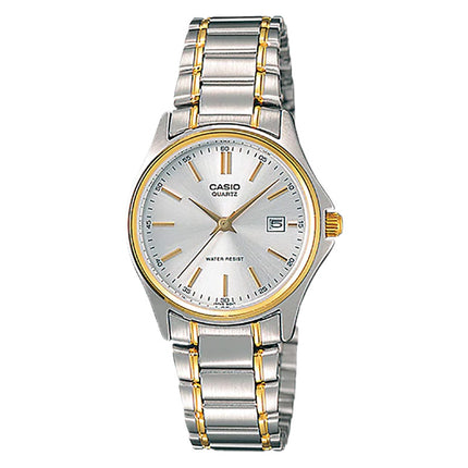 Casio General LTP-1183G-7ADF Ladies Silver Dial Dual Tone Stainless Steel Band