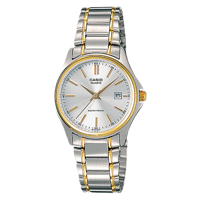 Casio General LTP-1183G-7ADF Ladies Silver Dial Dual Tone Stainless Steel Band