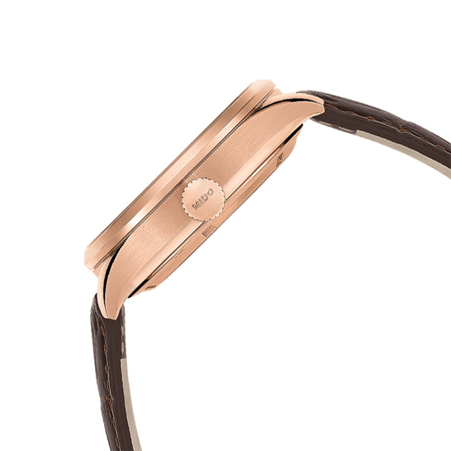 MIDO Multifort M038.429.36.061.00 Dual Time Automatic Anthracite Dial Brown Leather Strap
