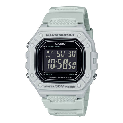 Casio W-218H-8BVDF Men Illuminator Digital Dial White Resin Band