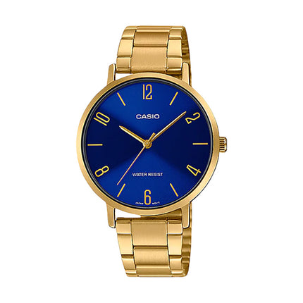 Casio General LTP-VT01G-2BUDF Ladies Blue Dial Gold Stainless Steel Band