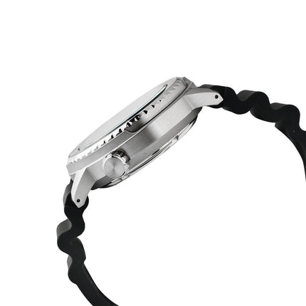Alba AL4615X1 Automatic Men Yellow Patterned Dial Black SilIicone Strap