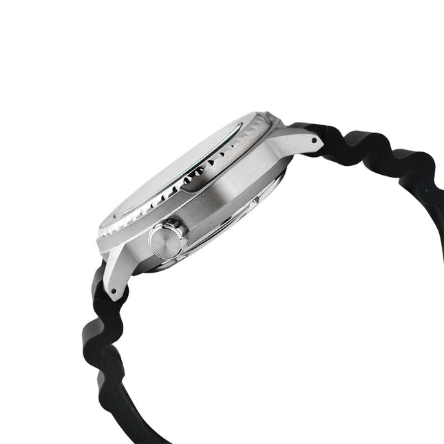 Alba AL4615X1 Automatic Men Yellow Patterned Dial Black SilIicone Strap
