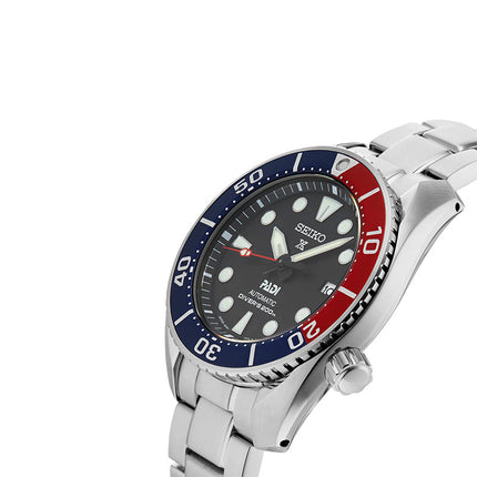 Seiko Prospex SPB181J1 PADI Sumo Pepsi Automatic Black Dial Stainless Steel Strap