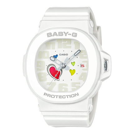 Casio Baby-G BGA-10-7ADR Playful Hearts Series Analog Dial White Resin Band