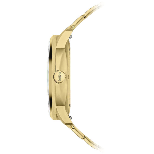Mido Commander M021.207.33.021.00 Lady Champagne Dial Gold Stainless Steel Strap