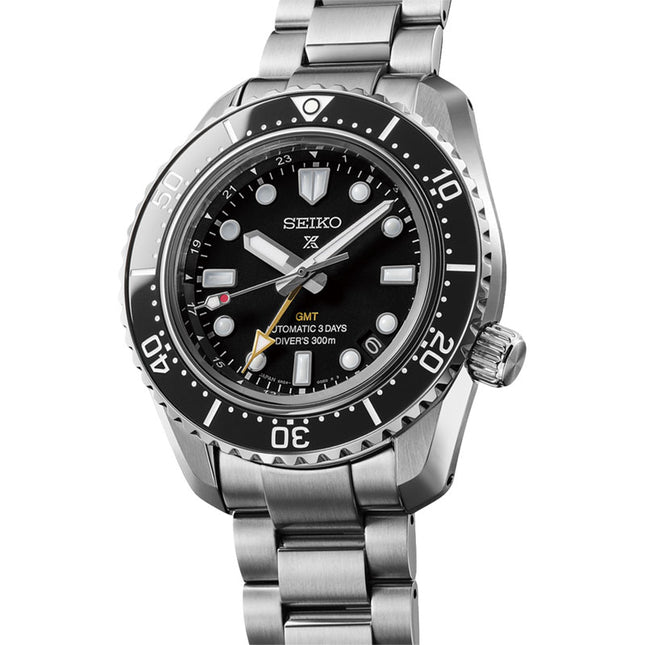 Seiko Prospex HBC002J1 Baby Marinemaster GMT Divers 300M Black Dial Stainless Steel Strap