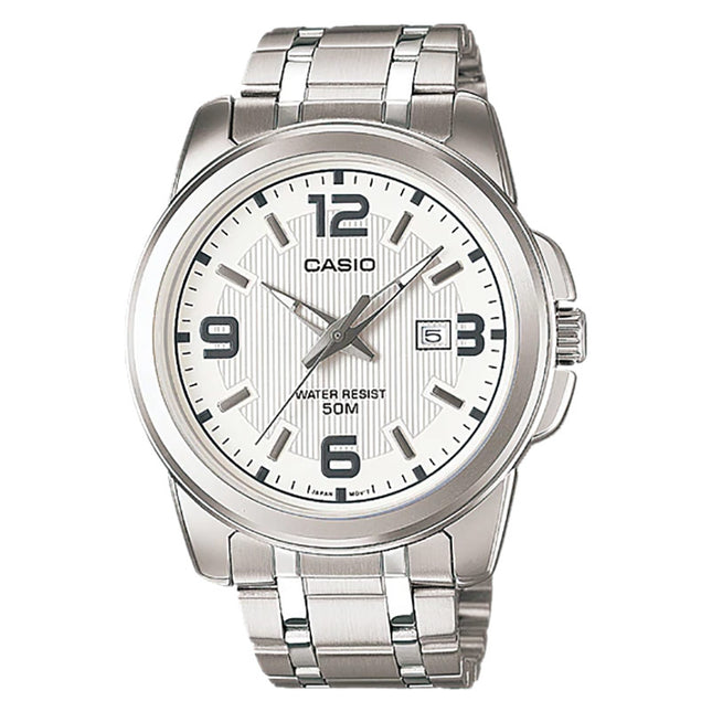 Casio General MTP-1314D-7AVDF Enticer Men Analog White Dial Stainless Steel Band