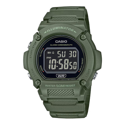 Casio General W-219HC-3BVDF Digital Dial Green Resin Band
