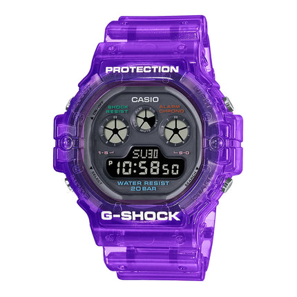 Casio G-Shock DW-5900JT-6DR Retrofuture With A Translucent Digital Analog Dial Purple Resin Band