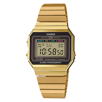 Casio A700WG-9ADF Vintage Ladies Digital Dial Gold Stainless Steel Band