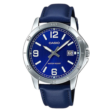 Casio General MTP-V004L-2BUDF Men Blue Dial Blue Leather Band