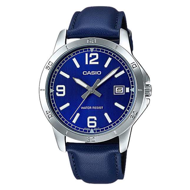 Casio General MTP-V004L-2BUDF Men Blue Dial Blue Leather Band