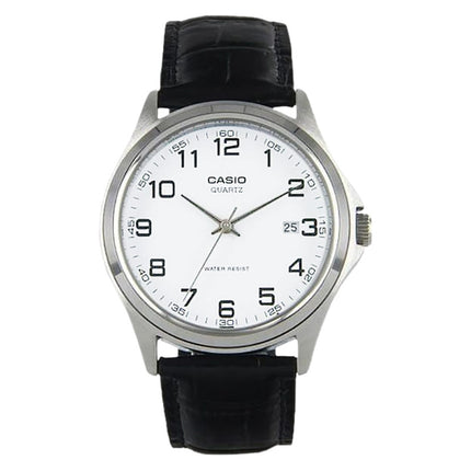Casio MTP-1183E-7BDF Enticer Men White Dial Black Leather Band