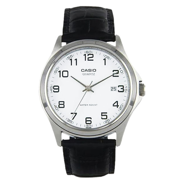 Casio MTP-1183E-7BDF Enticer Men White Dial Black Leather Band