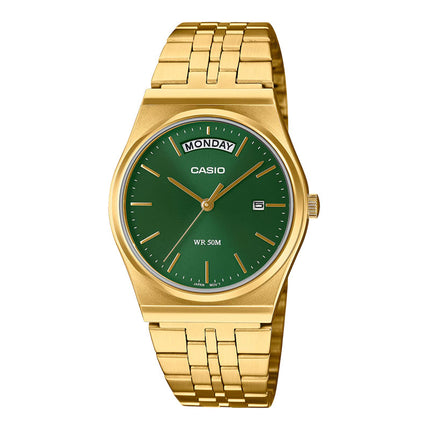 Casio General MTP-B146G-3AVDF Green Dial Gold Stainless Steel Band