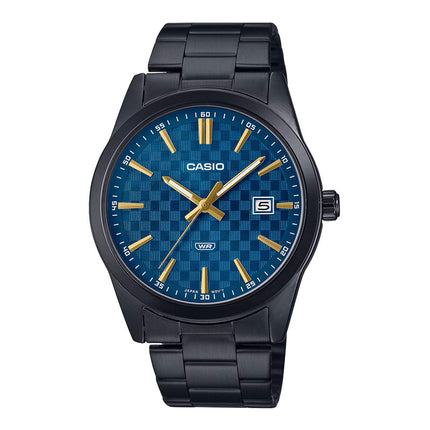 Casio General MTP-VD03B-2AUDF Men Blue Dial Black Stainless Steel Band