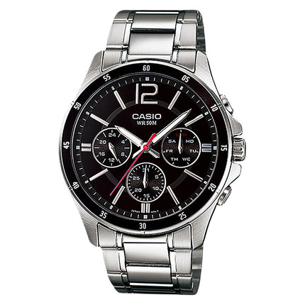 Casio General MTP-1374D-1AVDF Men Black Dial Stainless Steel Band