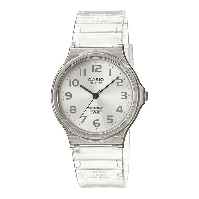 Casio General MQ-24S-7BDF Pop White Dial White Transparent Resin Band