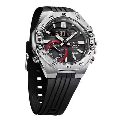 Casio Edifice ECB-10P-1ADF Men Digital Analog Black Dial Black Rubber Band