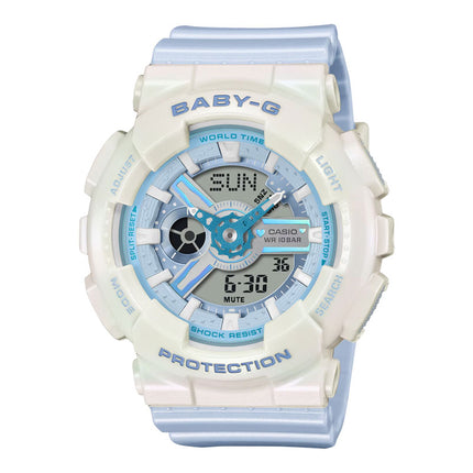 Casio Baby-G BA-110PD-2ADR Ladies Blue Digital Analog Dial Blue Resin Band