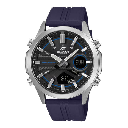 Casio Edifice EFV-C120P-1A2DF Black Digital Analog Dial Dark Blue Resin Band