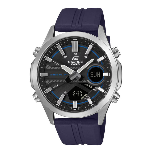 Casio Edifice EFV-C120P-1A2DF Black Digital Analog Dial Dark Blue Resin Band