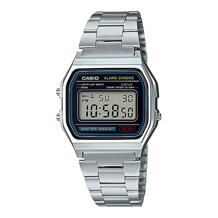 Casio General A158WA-1DF Digital Dial Stainless Steel Band