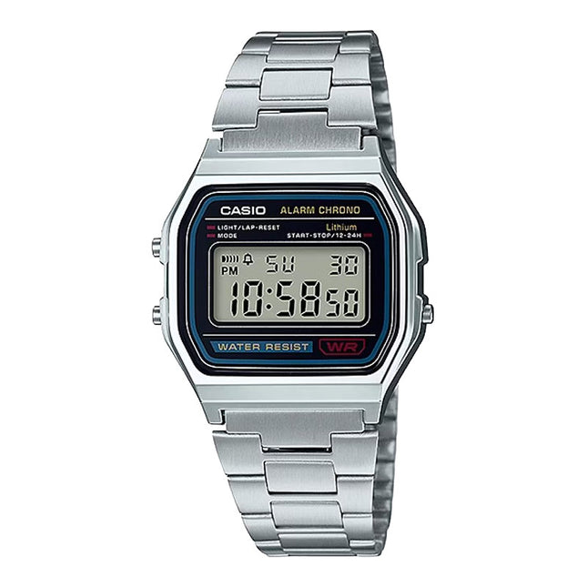 Casio General A158WA-1DF Digital Dial Stainless Steel Band