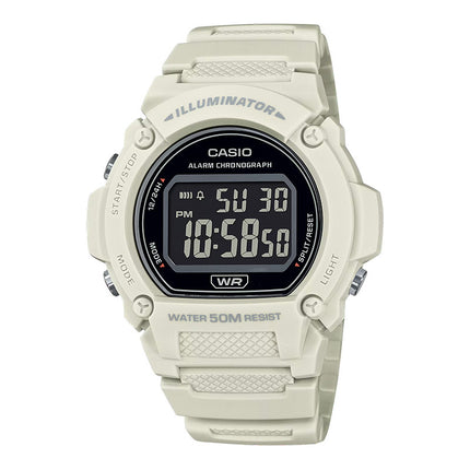 Casio General W-219HC-8BVDF Digital Dial White Resin Band