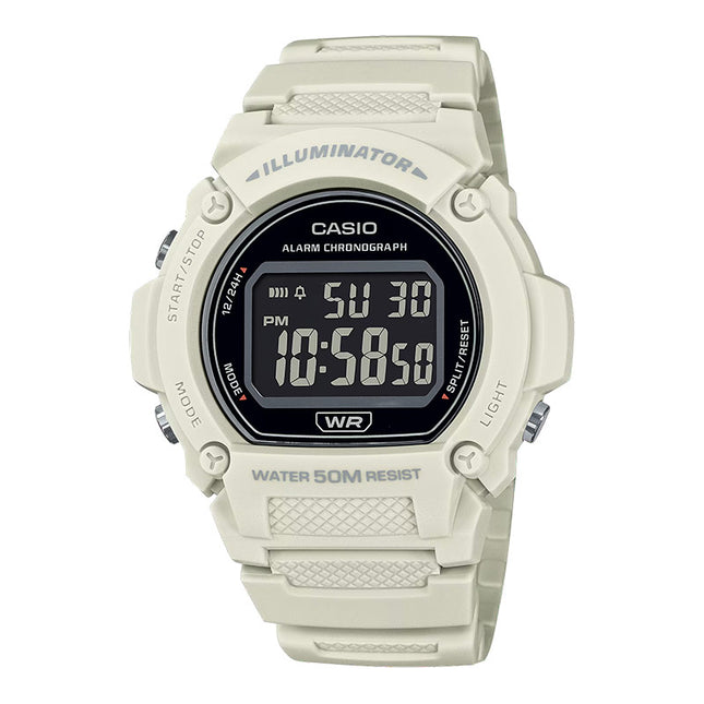 Casio General W-219HC-8BVDF Digital Dial White Resin Band