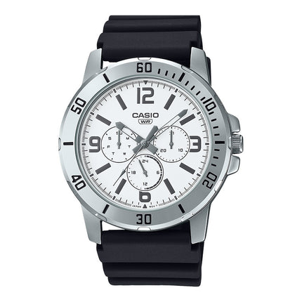 Casio General MTP-VD300-7BUDF Men White Dial Black Resin Band