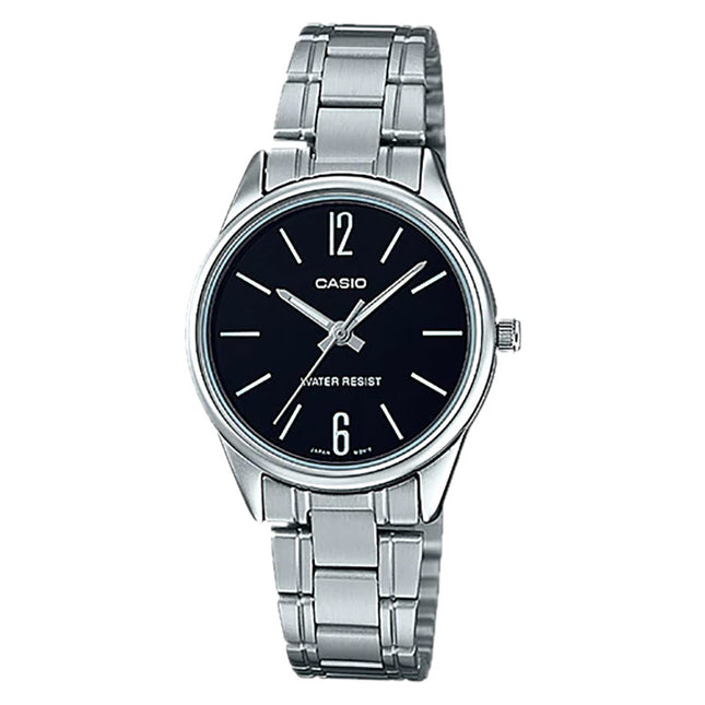 Casio General LTP-V005D-1BUDF Ladies Analog Black Dial Stainless Steel Band